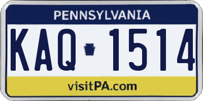 PA license plate KAQ1514