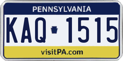 PA license plate KAQ1515