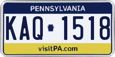 PA license plate KAQ1518