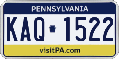 PA license plate KAQ1522