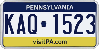 PA license plate KAQ1523