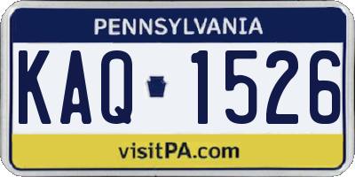 PA license plate KAQ1526