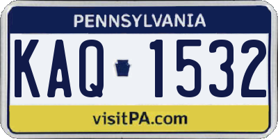 PA license plate KAQ1532