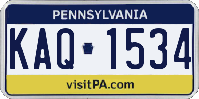 PA license plate KAQ1534