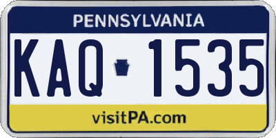 PA license plate KAQ1535