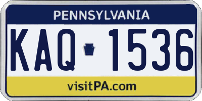 PA license plate KAQ1536