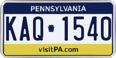 PA license plate KAQ1540