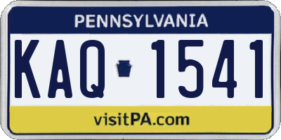 PA license plate KAQ1541