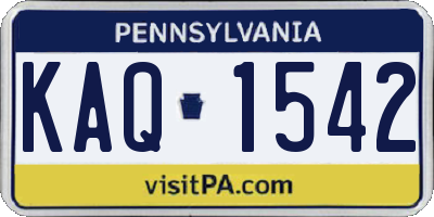 PA license plate KAQ1542