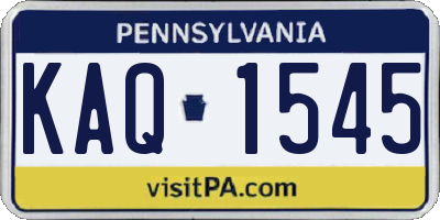 PA license plate KAQ1545