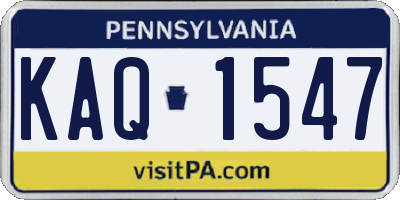 PA license plate KAQ1547