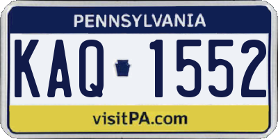 PA license plate KAQ1552