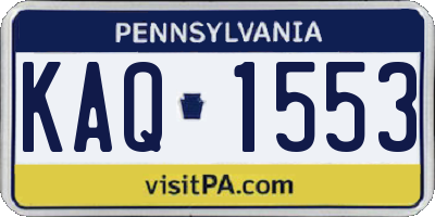 PA license plate KAQ1553