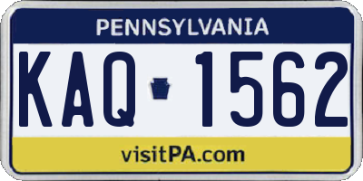 PA license plate KAQ1562