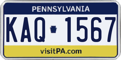 PA license plate KAQ1567