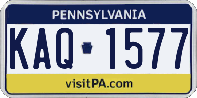 PA license plate KAQ1577