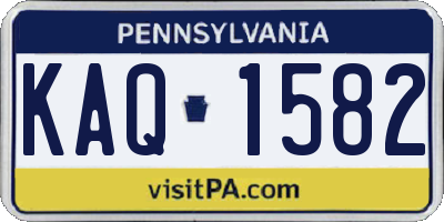 PA license plate KAQ1582