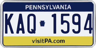 PA license plate KAQ1594