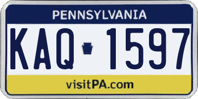 PA license plate KAQ1597