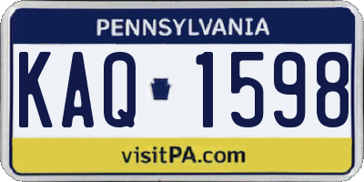 PA license plate KAQ1598