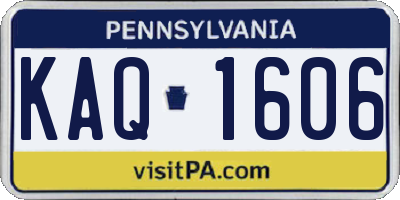 PA license plate KAQ1606