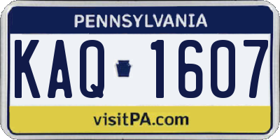 PA license plate KAQ1607