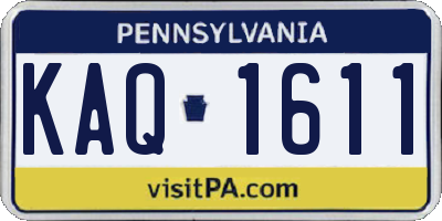 PA license plate KAQ1611