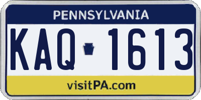 PA license plate KAQ1613