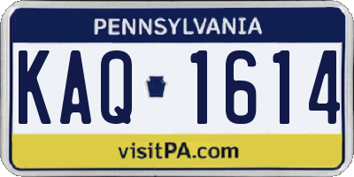 PA license plate KAQ1614