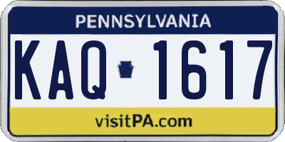 PA license plate KAQ1617