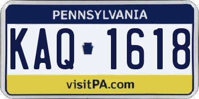 PA license plate KAQ1618