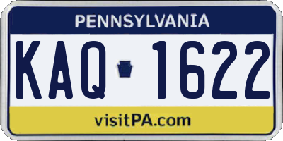 PA license plate KAQ1622