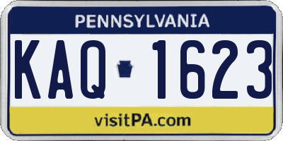 PA license plate KAQ1623