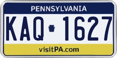 PA license plate KAQ1627