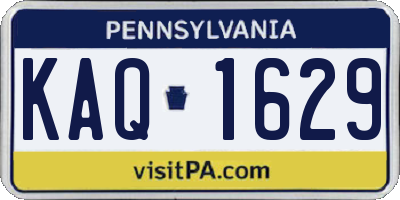 PA license plate KAQ1629