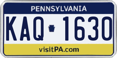 PA license plate KAQ1630
