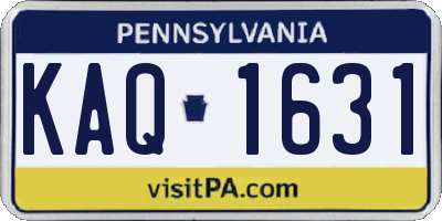 PA license plate KAQ1631