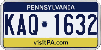PA license plate KAQ1632
