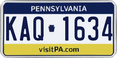 PA license plate KAQ1634