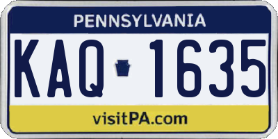 PA license plate KAQ1635