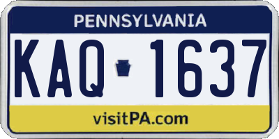 PA license plate KAQ1637
