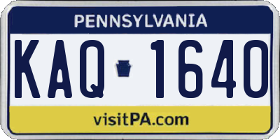 PA license plate KAQ1640