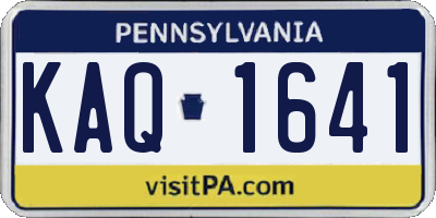 PA license plate KAQ1641