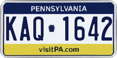 PA license plate KAQ1642