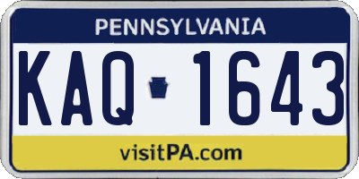 PA license plate KAQ1643