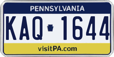 PA license plate KAQ1644