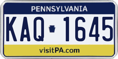 PA license plate KAQ1645