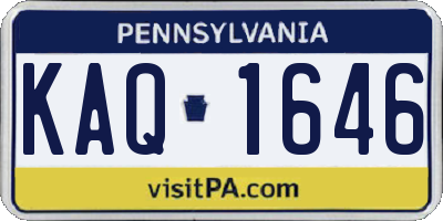 PA license plate KAQ1646