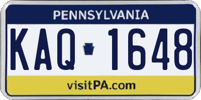 PA license plate KAQ1648