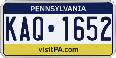 PA license plate KAQ1652